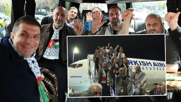 Şahin Yaşlık da aralarındaydı... Sumud Filosu aktivistlerini taşıyan uçak İstanbul'a geldi