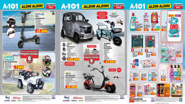 A101 26 Mayıs Aktüel Kataloğu 2026 | Klimalı Yastık, Tekerlekli Moped, Elektrikli Scoter Geliyor