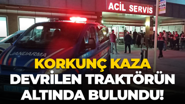 Kocaeli’de korkunç kaza; Devrilen traktörün altında bulundu!