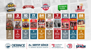 Derince’de yaz sinema günleri başlıyor