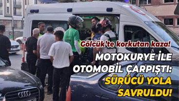 Gölcük’te korkutan kaza! Motokurye ile otomobil çarpıştı: Sürücü yola savruldu!