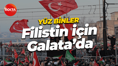 Yeni yılın ilk gününde Gazze için binlerce kişi Galata Köprüsü’nde toplandı