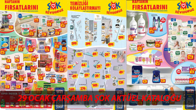 ŞOK AKTÜEL 29 OCAK ÇARŞAMBA KATALOĞU || ŞOK'ta Çarşamba Mop Seti, Ütü Masası, Elektrikli Süpürge..