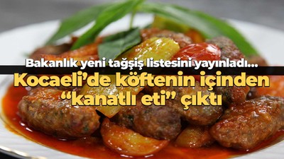 Bakanlık yeni tağşiş listesini yayınladı… Kocaeli’de köftenin içinden “kanatlı eti” çıktı