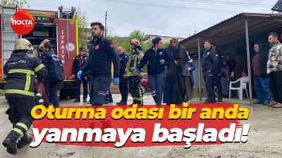 Oturma odası bir anda yanmaya başladı!