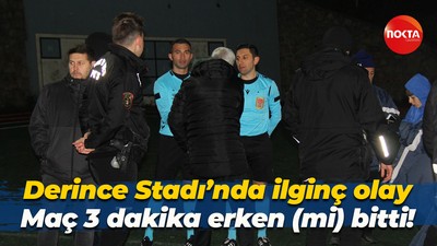 Derince Stadı’nda ilginç olay… Maç 3 dakika erken (mi) bitti!