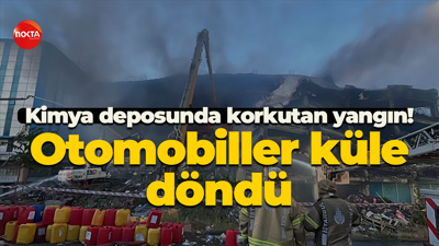 Kimya deposunda korkutan yangın! Otomobiller küle döndü