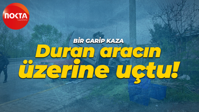 Kocaeli'de trafik kazası: Otomobilin üzerine uçtu!