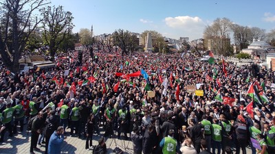 İstanbul'da Filistin'e destek yürüyüşü yapıldı