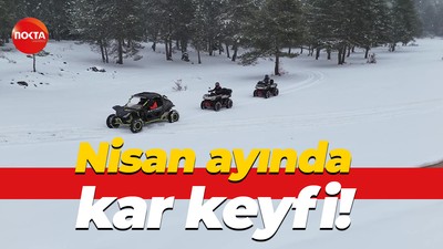 Nisan ayında ATV'lerle karın keyfini çıkardılar!