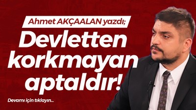 Devletten korkmayan aptaldır!
