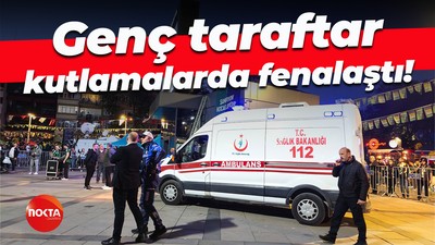 Genç taraftar kutlamalarda fenalaştı!