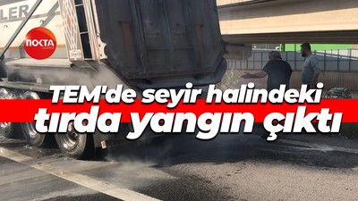 TEM'de seyir halindeki tırda yangın çıktı