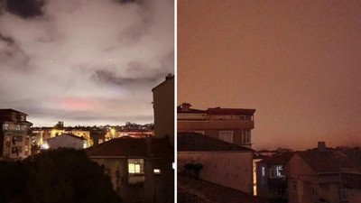 Depremden sonra kızıl gökyüzü paniği! Görüntüler gündem oldu