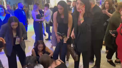 Depremde korkan kadın düğün salonunda bayıldı!