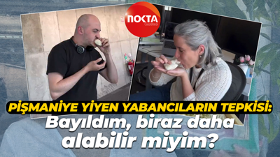 Pişmaniye yiyen yabancıların tepkisi: “Bayıldım, biraz daha alabilir miyim?”