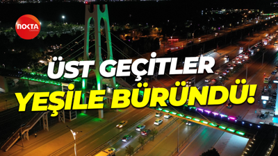 Kocaeli'de üst geçitler yeşil oldu