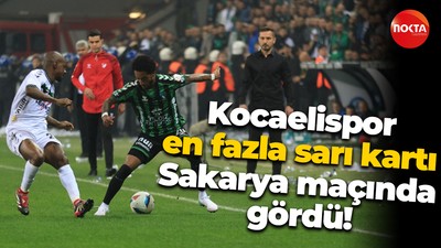 Kocaelispor en fazla sarı kartı Sakarya maçında gördü!