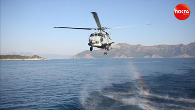 Askeri helikopter denize acil iniş yaptı