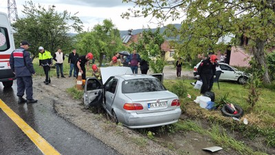 Feci kaza... Otomobil kanala uçtu!