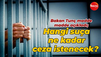 Bakan Tunç madde madde açıkladı; Hangi suça ne kadar ceza istenecek?