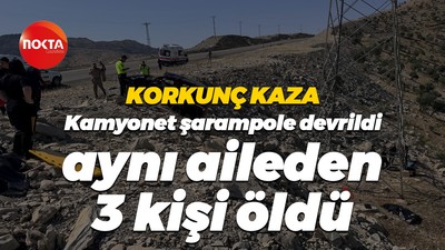 Korkunç kaza… Kamyonet şarampole devrildi, aynı aileden 3 kişi öldü
