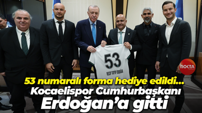 53 numaralı forma hediye edildi… Kocaelispor Cumhurbaşkanı Erdoğan’a gitti