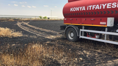 Konya'da tarla yangını!