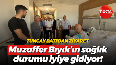 Tuncay Batı’dan ziyaret; Muzaffer Bıyık’ın sağlık durumu iyiye gidiyor!