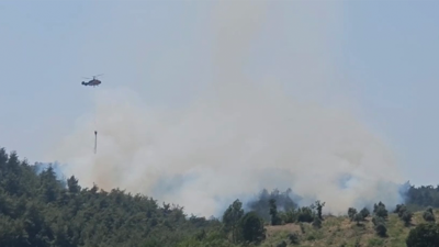 Orman yangını havadan ve karadan yapılan müdahale ile söndürüldü
