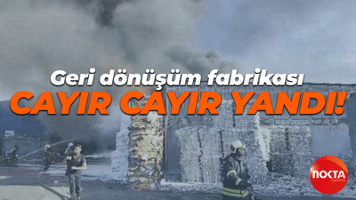 Kocaeli'de geri dönüşüm fabrikası alev alev yandı!