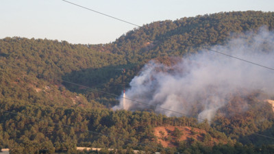 Orman yangınına havadan ve karadan müdahale sürüyor