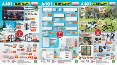 A101 10-16 Temmuz Aktüel Ürünleri 2025: A101'e Klima, Televizyon, Bisiklet, El Arabası Geliyor