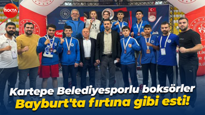 Kartepe Belediyesporlu boksörler Bayburt'ta fırtına gibi esti!