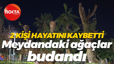 2 kişi hayatını kaybetti... Meydandaki ağaçlar budandı