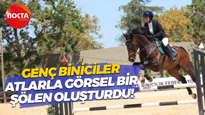 Genç binicililer atlarla görsel bir şölen oluşturdu!