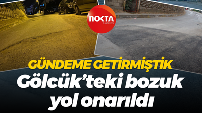 Gündeme getirmiştik.... Gölcük'teki bozuk yol onarıldı