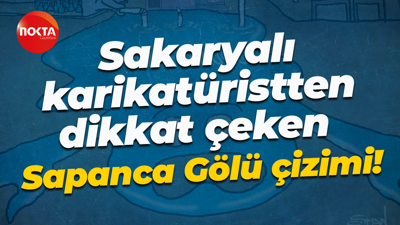 Sakaryalı karikatüristten dikkat çeken Sapanca Gölü çizimi!