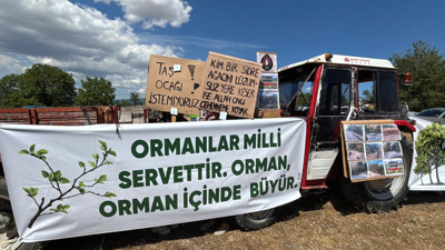 Köylüler taş ocağına karşı eylem yaptı