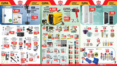 BİM 29 Ağustos Cuma Aktüel Ürünler Kataloğu 8 Bölmeli Dolap, 3 Kapaklı Ayakkabılık, Android TV Var