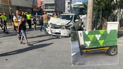Kamyonet otomobille çarpıştı: Yaralılar var!