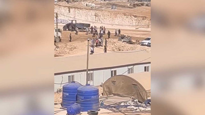 Şantiyede çalışan inşaat işçilerinin kavgası adeta savaş alanına döndü