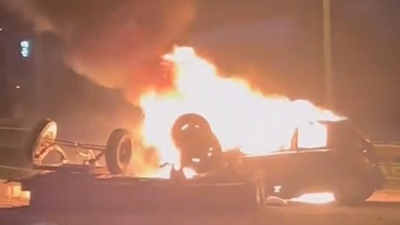 Bursa'da facia: Traktöre çarpıp alev aldı!