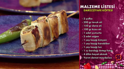 Gelinim Mutfakta Darüzziyafe Köfte Tarifi (1 Eylül 2025 Pazartesi) Darüzziyafe Köfte Nasıl Yapılır?