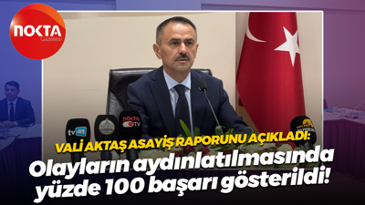 Vali Aktaş kentin asayiş raporunu açıkladı: Olayların aydınlatılmasında yüzde 100 başarı gösterildi!