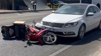 Otomobil ile motosiklet çarpıştı: 1 kişi yaralandı