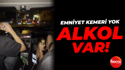 Kocaeli'de trafik skandalı: Genç sürücü hem alkol aldı hem telefonla oynadı!