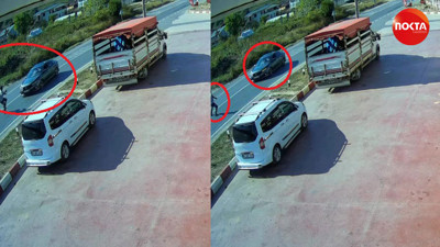 Alkollü sürücünün çarptığı yayayı zıplaması kurtardı