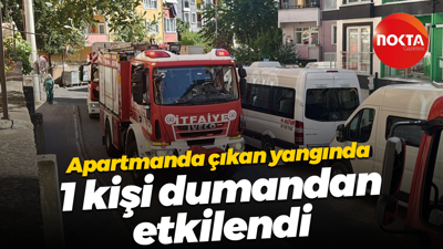 Apartmanda çıkan yangında 1 kişi dumandan etkilendi