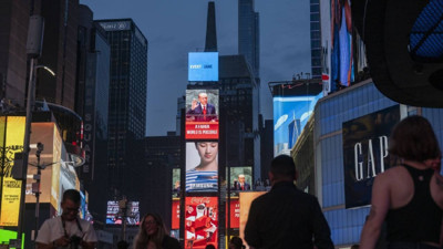 Cumhurbaşkanı Erdoğan'ın sözü Times Meydanı'nda